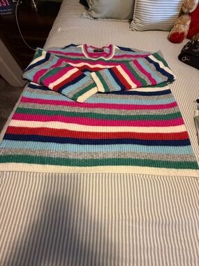 NWOT Striped Multicolor Women's Sweater - Pink, Blue & Green